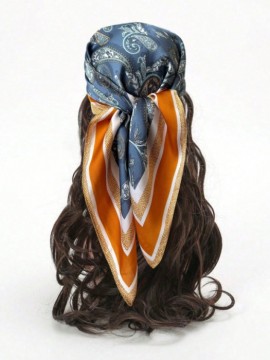 Blue Paisley Print Scarf/Bandana